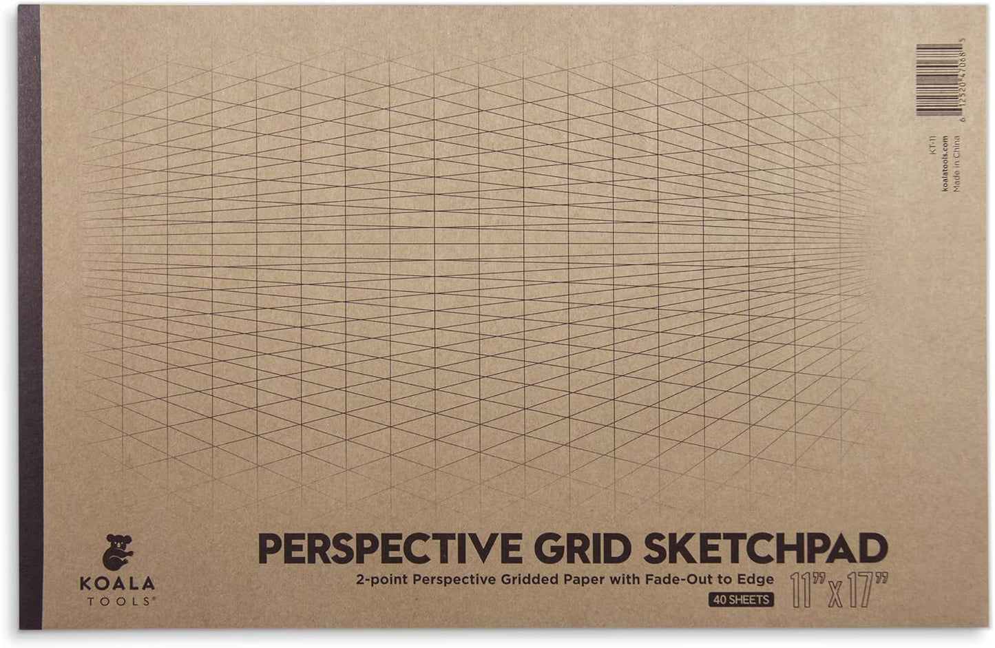 Koala Tools | Drawing Perspective (1 and 2-Point) Large Sketch Pad (2 Point - 11 x 17)