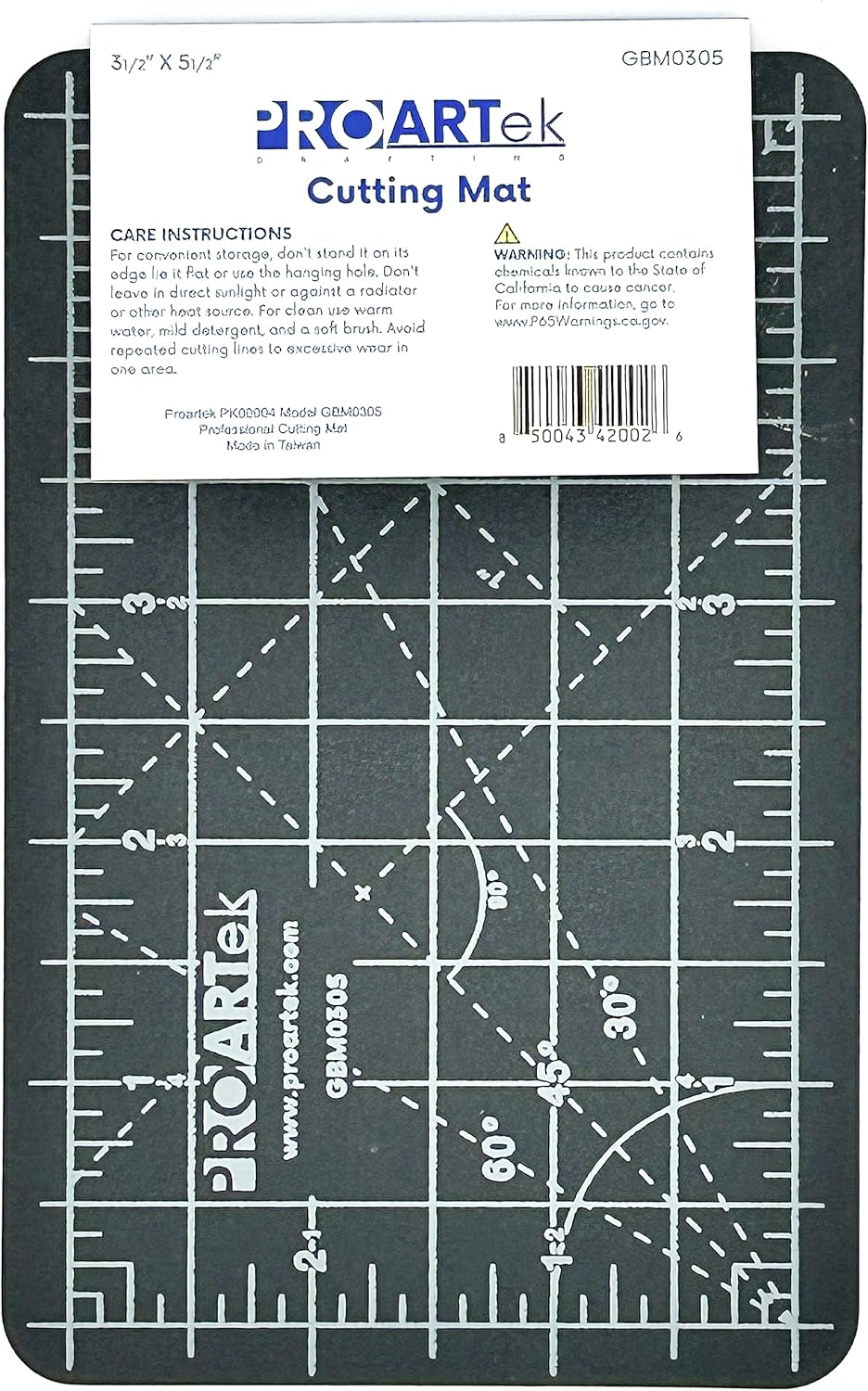 PK00004 Model GBM0305 Series 3.5" x 5.5" Professional Cutting Mat; Double-Sided Green/Black; Self-Healing; For Graphic Arts, Hobbies, Sewing, Scrapbooking, and other Cutting Projects