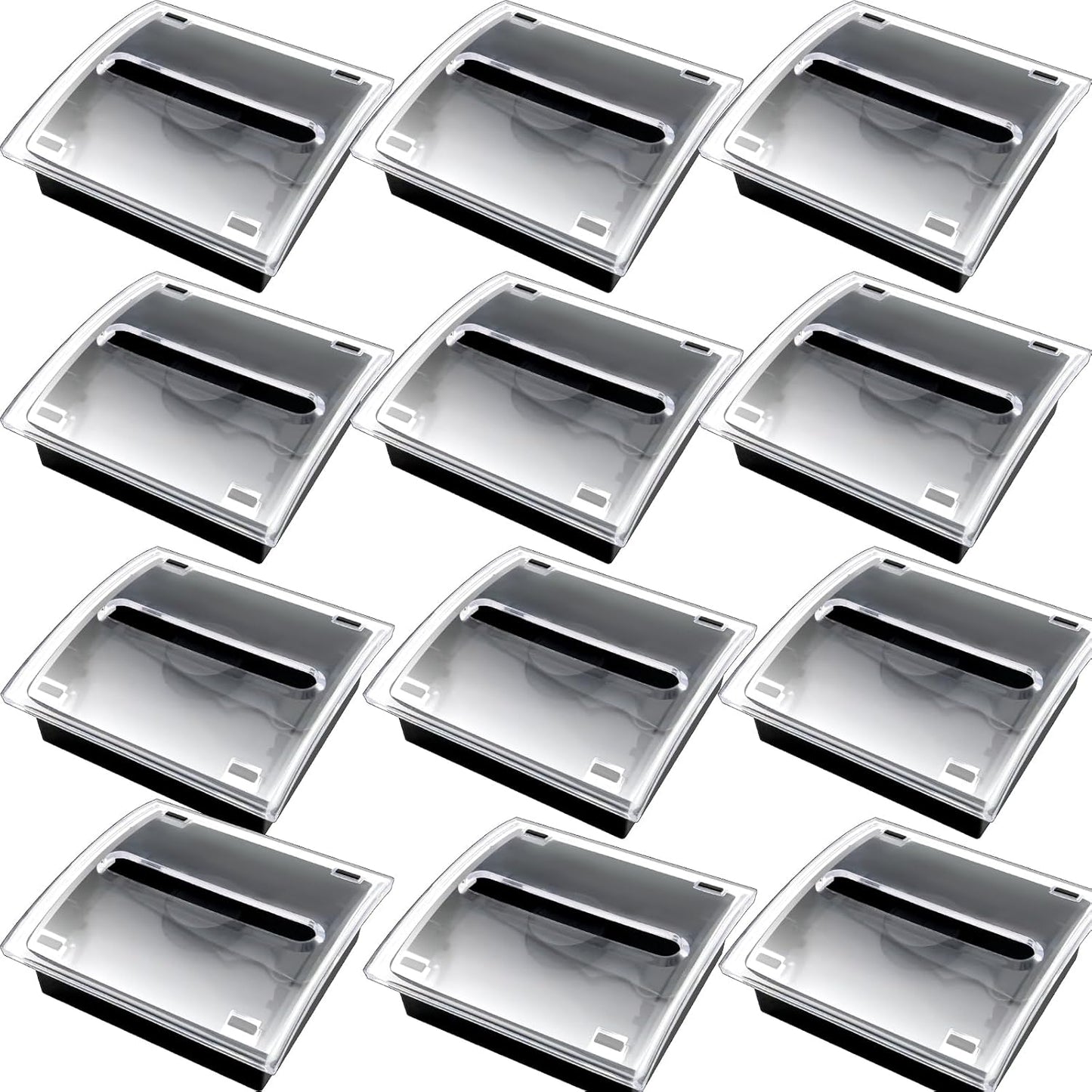 Pop Up Sticky Note Dispenser Sticky Note Holder Pop Up Note Dispenser Transparent Top for 3 x 3 Inch Sticky Notes School Office Home Store Black Base Clear Top (12)