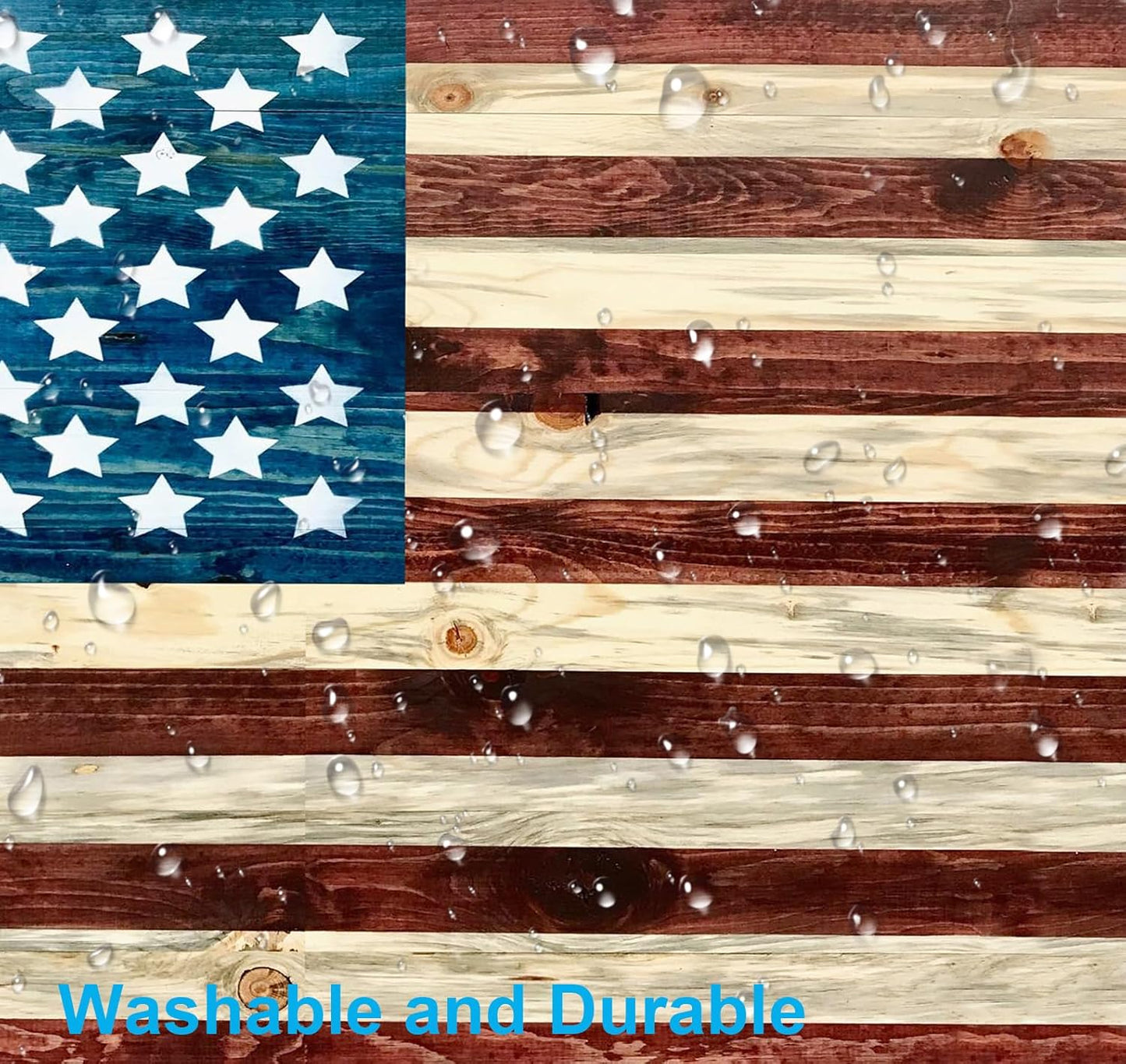 Personalized American Flag Wood Grain Computer Keyboard Desk Pad, Cute Female Office and Study Full Desk Extended Mouse Pad 35.4 x 15.7 Inches