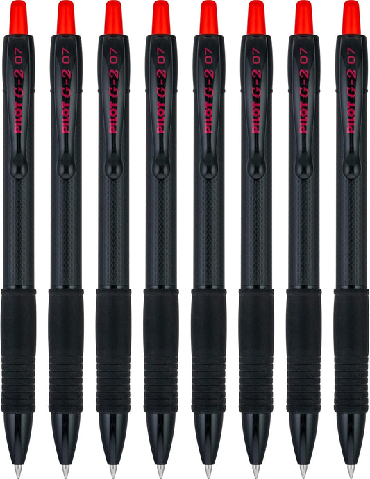 PILOT, G2 Edge Red Premium Gel Roller Pens, Sensory Writing Experience, 8ct box, Fine Point 0.7 mm