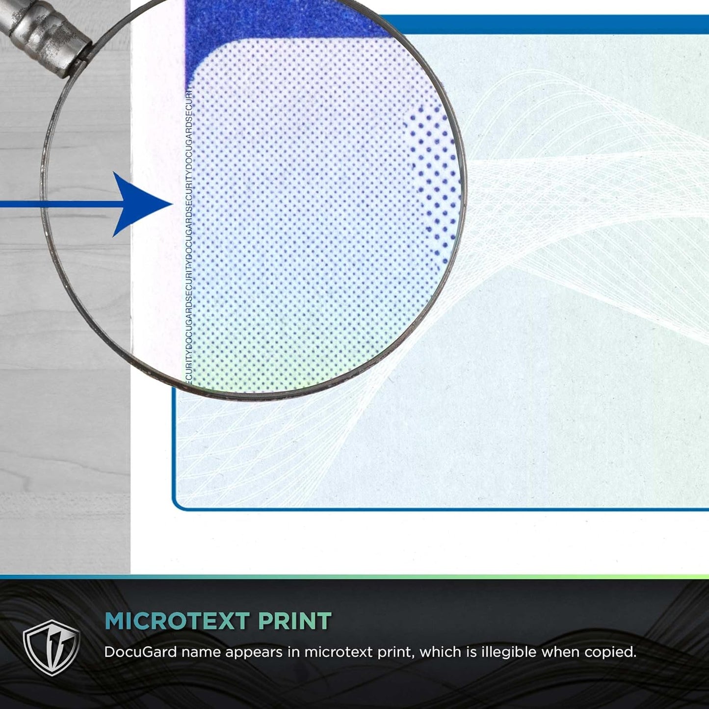 DocuGard Blue/Green Premier Prismatic Top High Security Check Paper - New - 17 Security Features - Laser/Inkjet Printer Compatible - 500 Blank Business Checks (04570)