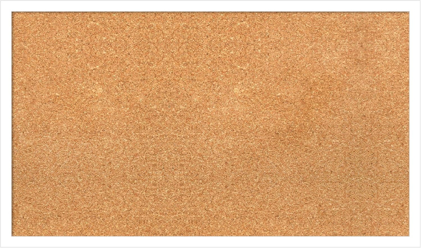 Amanti Art Natural Cork Board for Wall, 17x29 Vision Board with White Frame, Medium Corkboard Office Decor for Home Organization, Modern Corkboard Pinboard to Display Items for Home Organization in