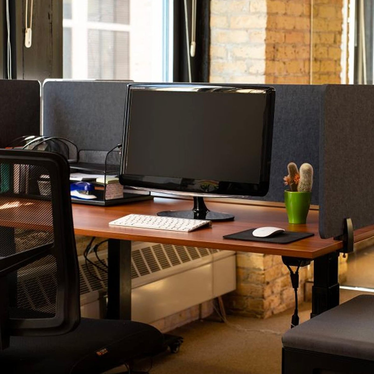 ReFocus™ Raw Clamp-On Acoustic Desk Divider – Reduce Noise and Visual Distractions with This Lightweight Desk Mounted Privacy Panel (Anthracite Gray, 47.25" x 16", 23.6" x 16", & 23.6" x 16")