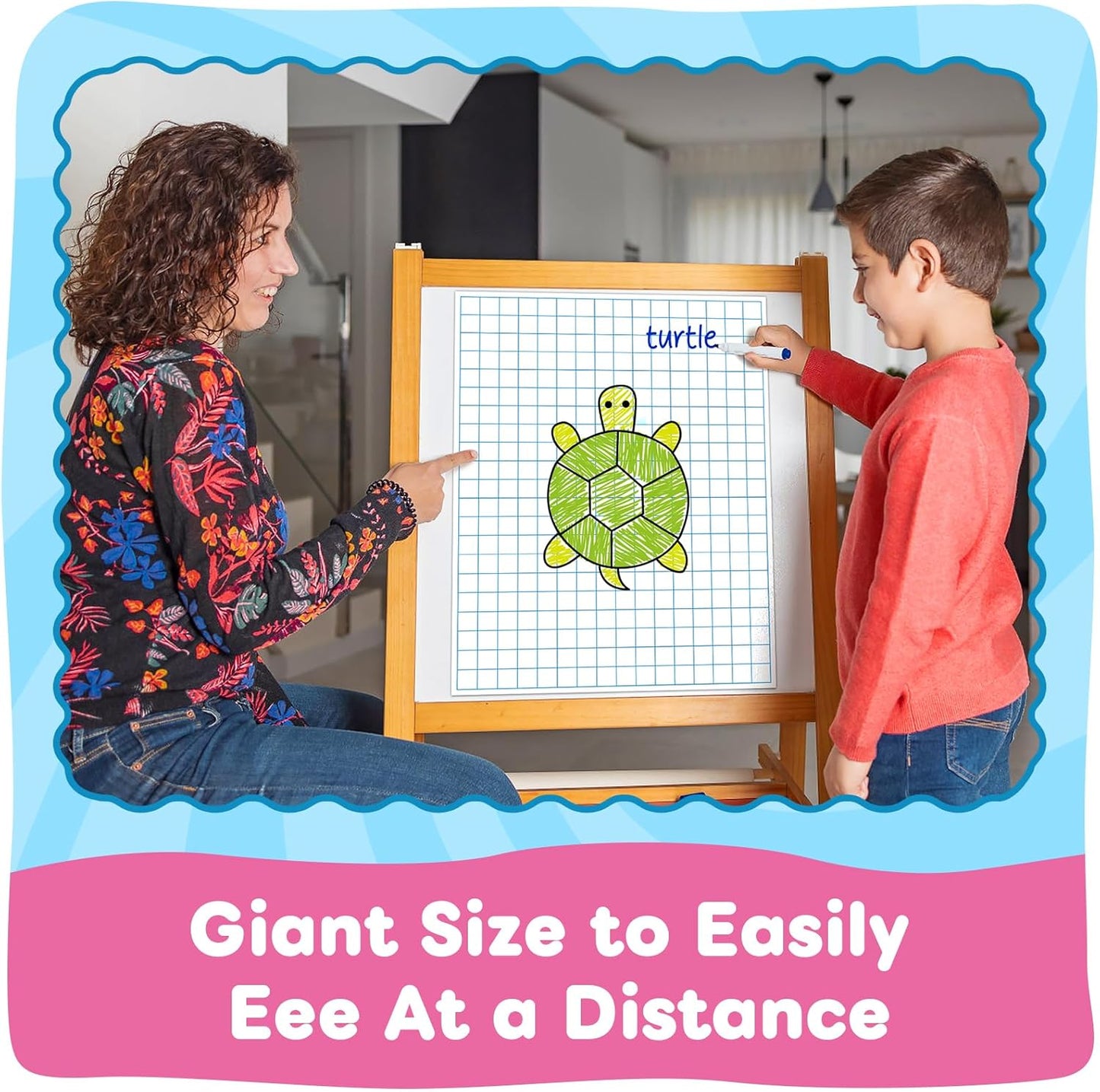 Giant Magnetic Graph Grid Paper,Dry Erase Chart Paper for Whiteboard Homeschool Essentials Teacher Must Haves,Math Classroom Teaching Supplies,21.3" x 16.5"