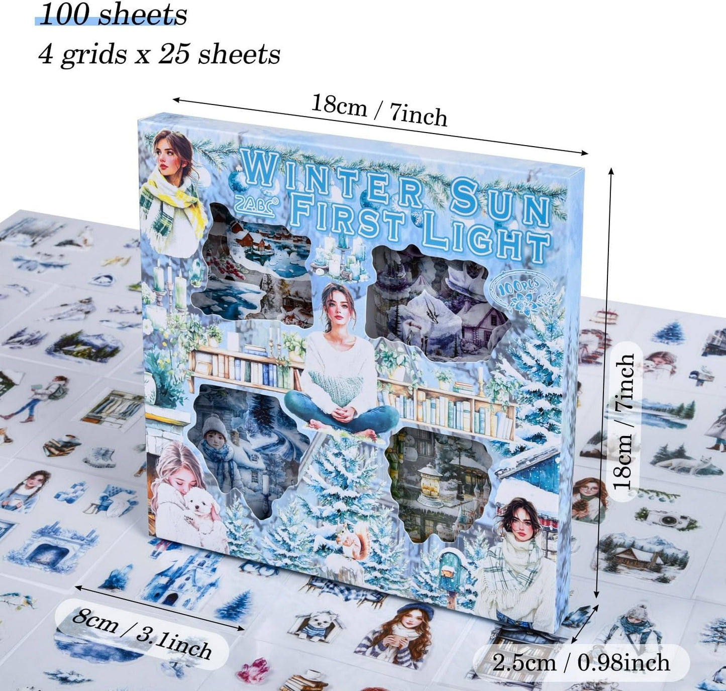 100 Sheets Retro Junk Journal Stickers - Transparent PET Decorative Girls People Flowers Stickers for Journaling Bullet Album Scrapbook Diary Planner Gift DIY Craft Laptop Phone Case