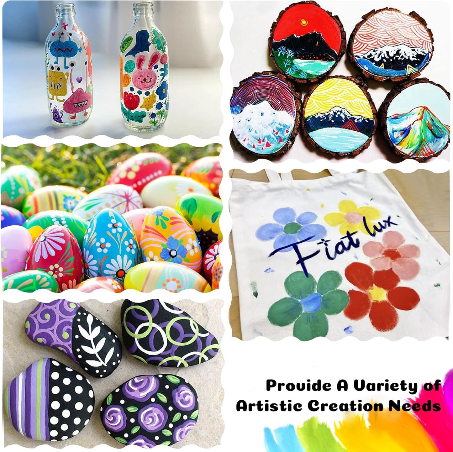 72 Colors Dual Tip Acrylic Paint Pens Markers, Double Tip Premium Acrylic Markers for Wood, Rock Painting, Glass, Canvas, Stone, DIY Crafts Making Art Supplies