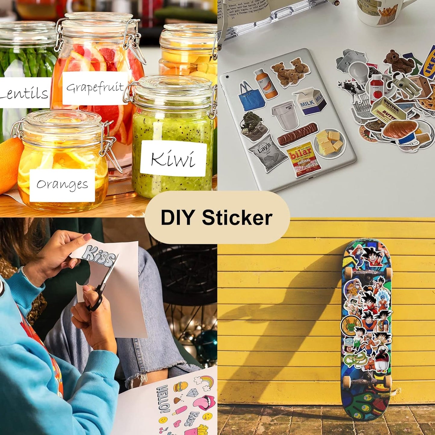 BESTEASY Sticker Paper 8.5" x 11" Full Sheet Label Stickers for Laser & Inkjet Printers, Self-Adhesive Paper Shipping Labels (1-up 1000 Labels)