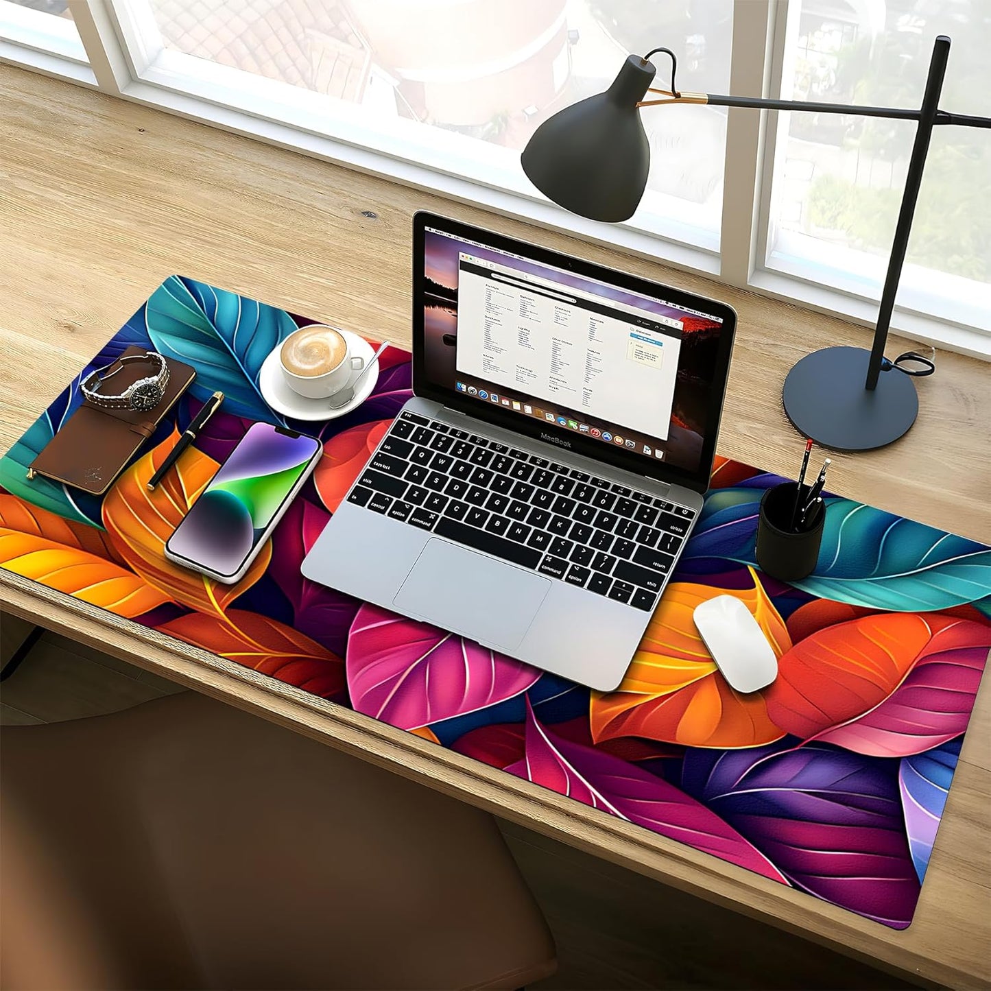 Large Gaming Mouse Pad (31.5"x11.8") - XXL PU Leather Waterproof Desk Mat with Non-Slip Rubber Base for Keyboard, PC & Office