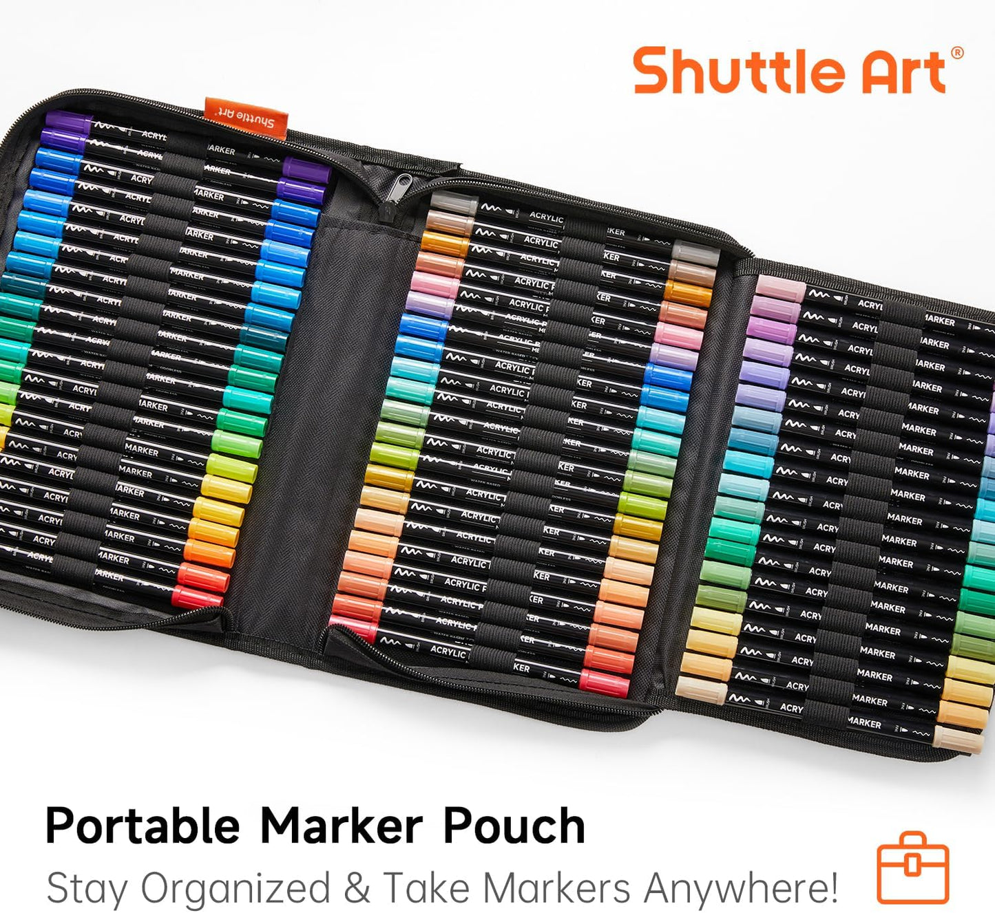 Shuttle Art 80 Colors Dual Tip Acrylic Paint Markers, Brush Tip and Fine Tip Acrylic Paint Pens for Rock Painting, Ceramic, Wood, Canvas, Plastic, Glass, Stone, Calligraphy, Card Making, DIY Crafts