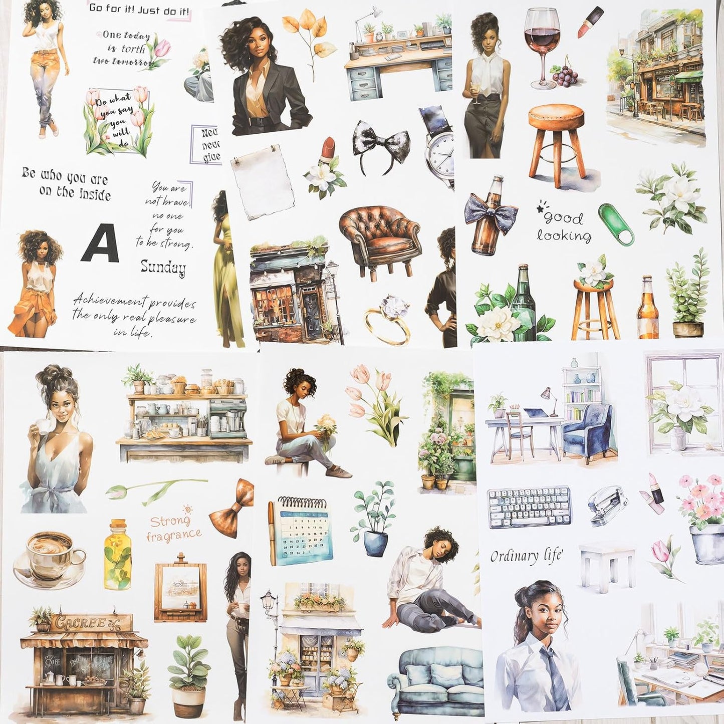 YagCu Journal Sticker Book for Journaling, Women House Junk Journal Stickers, Pre-Cut Aesthetic Scrapbooking for Adults, Decorative Ephemera Bullet Planner DIY Arts Craft Collage