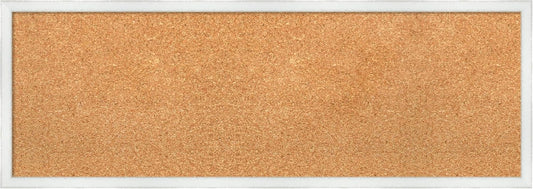 Amanti Art Natural Cork Board for Wall, 13x37 Vision Board with White Frame, Medium Corkboard Office Decor for Home Organization, Country Rustic Corkboard Pinboard to Display Items for Home