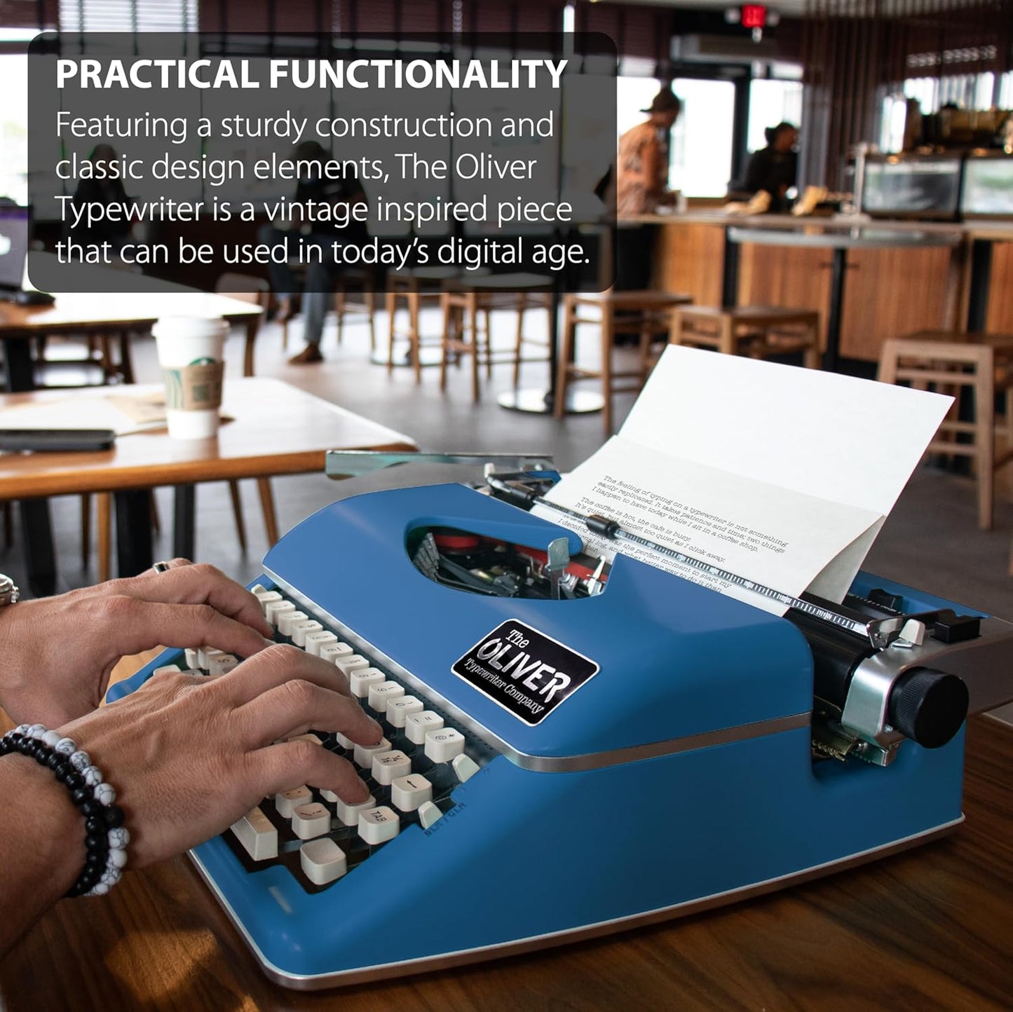 Timeless Manual Typewriter, Blue
