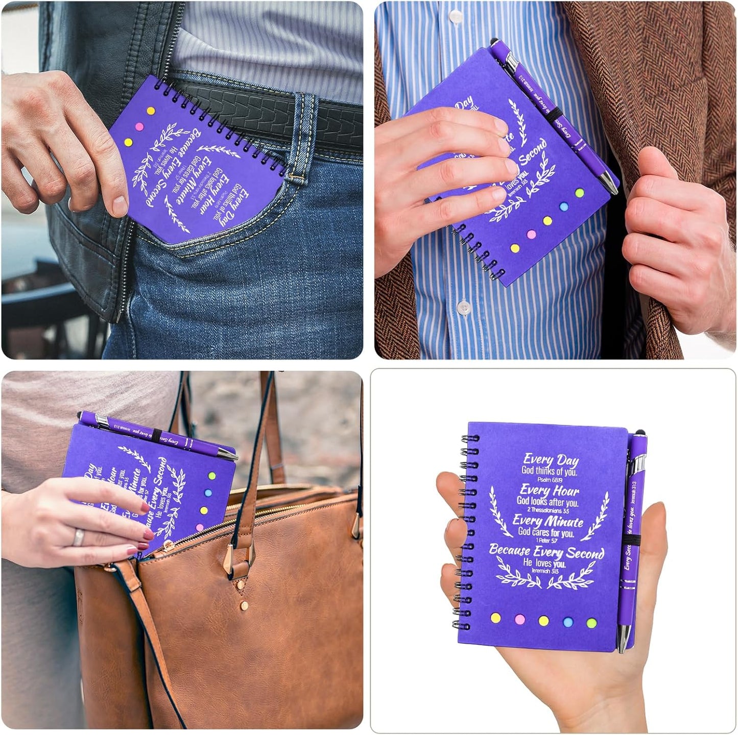 60 Pcs Bulk Fathers Day Christian Gifts Prayer Journal for Woman - 30 Set Religious Notepad with Christian Pen - Bible Notebook - Church Gifts for Inspirational, Bible Study, Devotions ( Elegant )