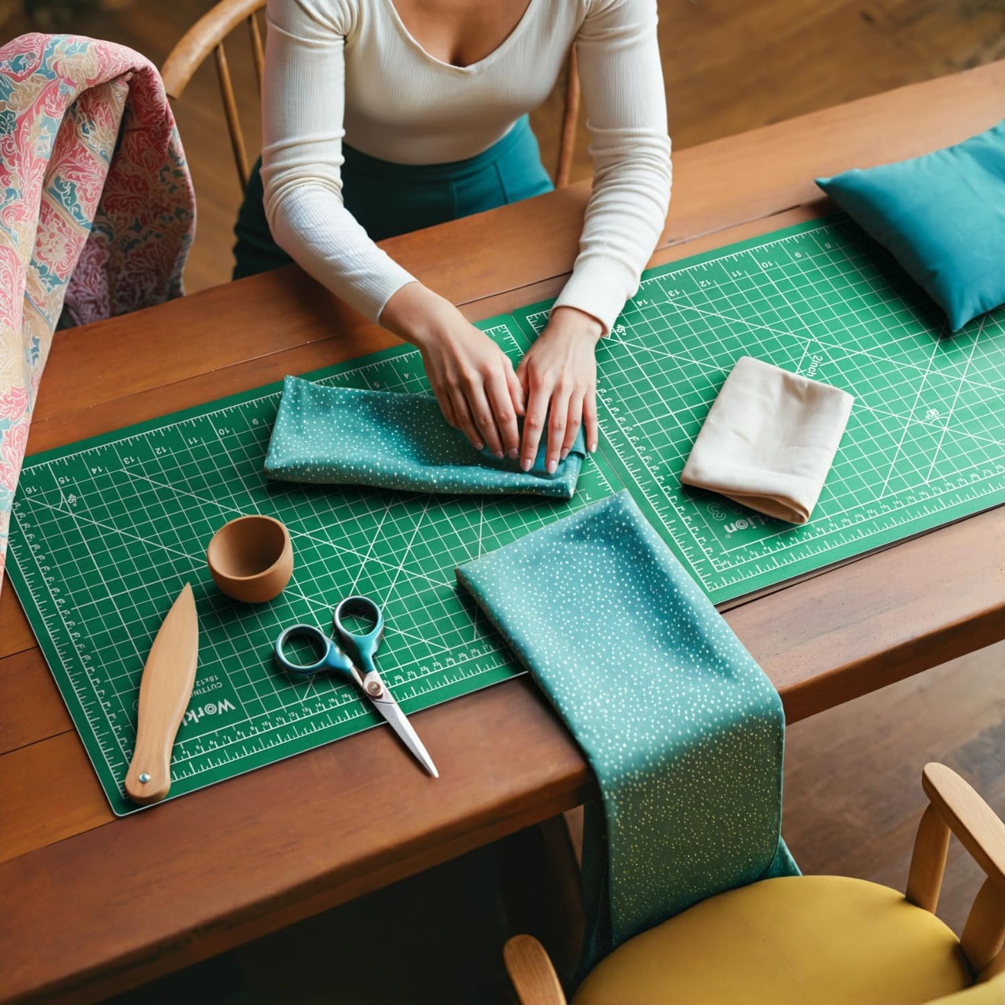 WORKLION Self Healing Cutting Mat - 12 x 18 inch Double Sided 5-layer Gridded Rotary PVC Cutting Board, for Sewing, Quilting, Scrapbooking and Arts & Crafts Projects (5 Pack)