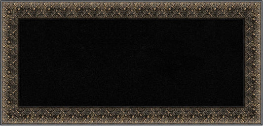 Amanti Art Black Cork Board for Wall, 17x35 Vision Board with Black Wood Frame, Medium Corkboard Office Decor for Home Organization, Traditional Corkboard Pinboard to Display Items for Home
