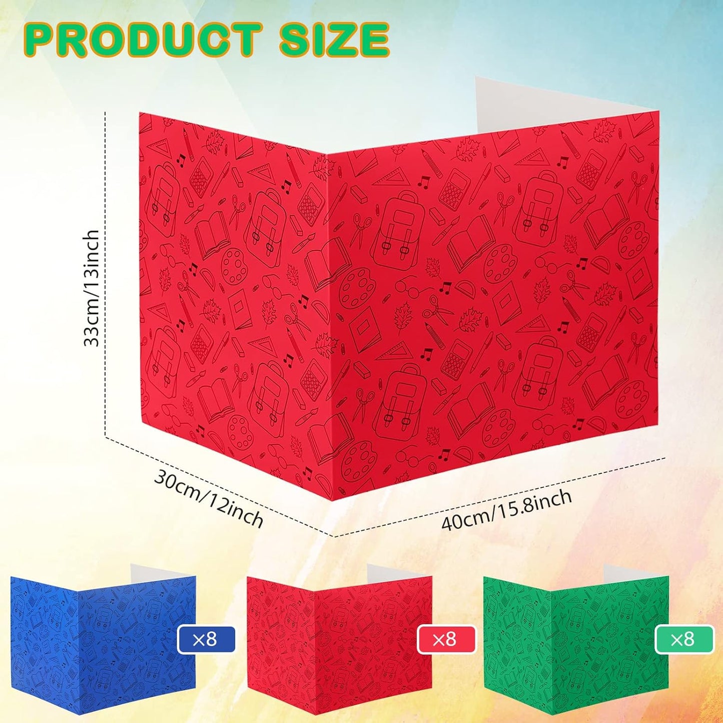 Crtiin 24 Pcs Privacy Folders for Students Desk Dividers Standard School Privacy Cardboard Board Testing Dividers Shield for Classroom Teacher Supplies Keep Eyes from roving(Cute)