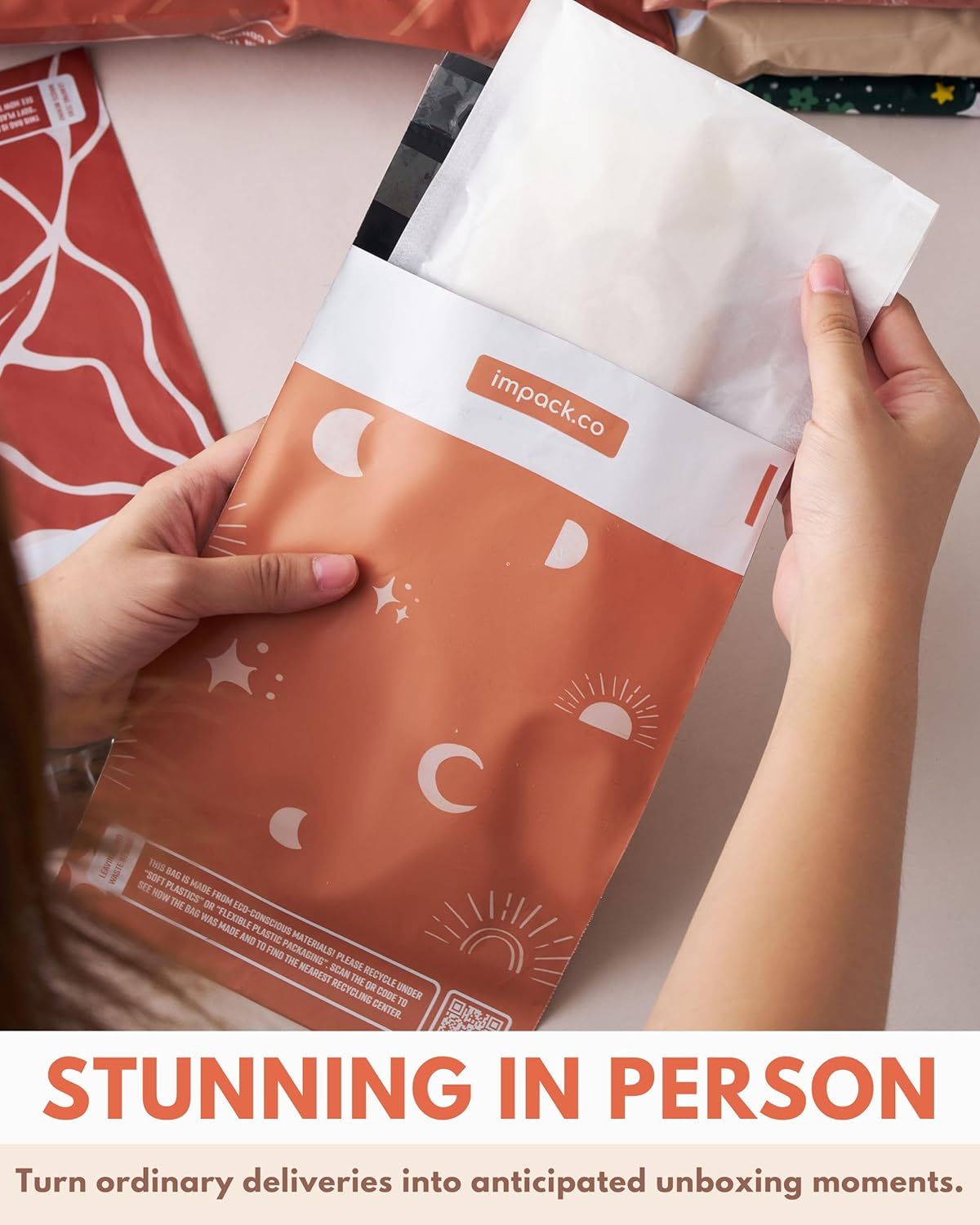 Poly Mailers 10x13-25 Pack Biodegradable Shipping Bags for Clothes - Impack Self-Seal Waterproof Thick Mailing Envelope for Accessories & Clothing - Celestial Tan