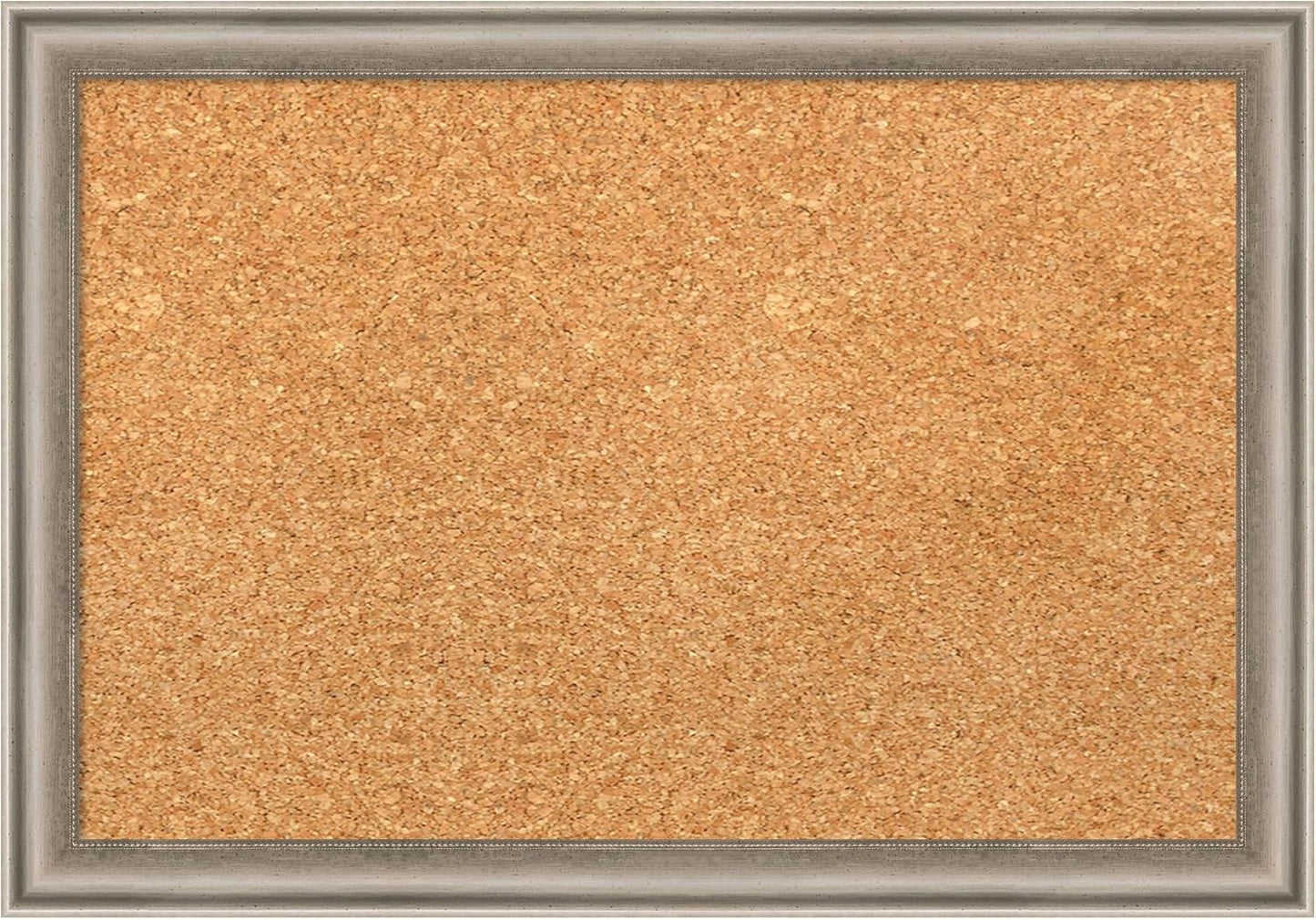 Amanti Art Natural Cork Board for Wall, 14x20 Vision Board with Silver Wood Frame, Small Corkboard Office Decor for Home Organization, Casual Corkboard Pinboard to Display Items for Home Organization