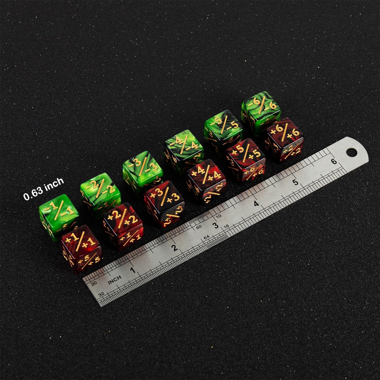 24 Pieces MTG Dice Counter Magic The Gathering Counters +1/+1 Dice Set Loyalty Life Tokens Gifts for Cards Gaming Accessories (Ruby, Emerald)