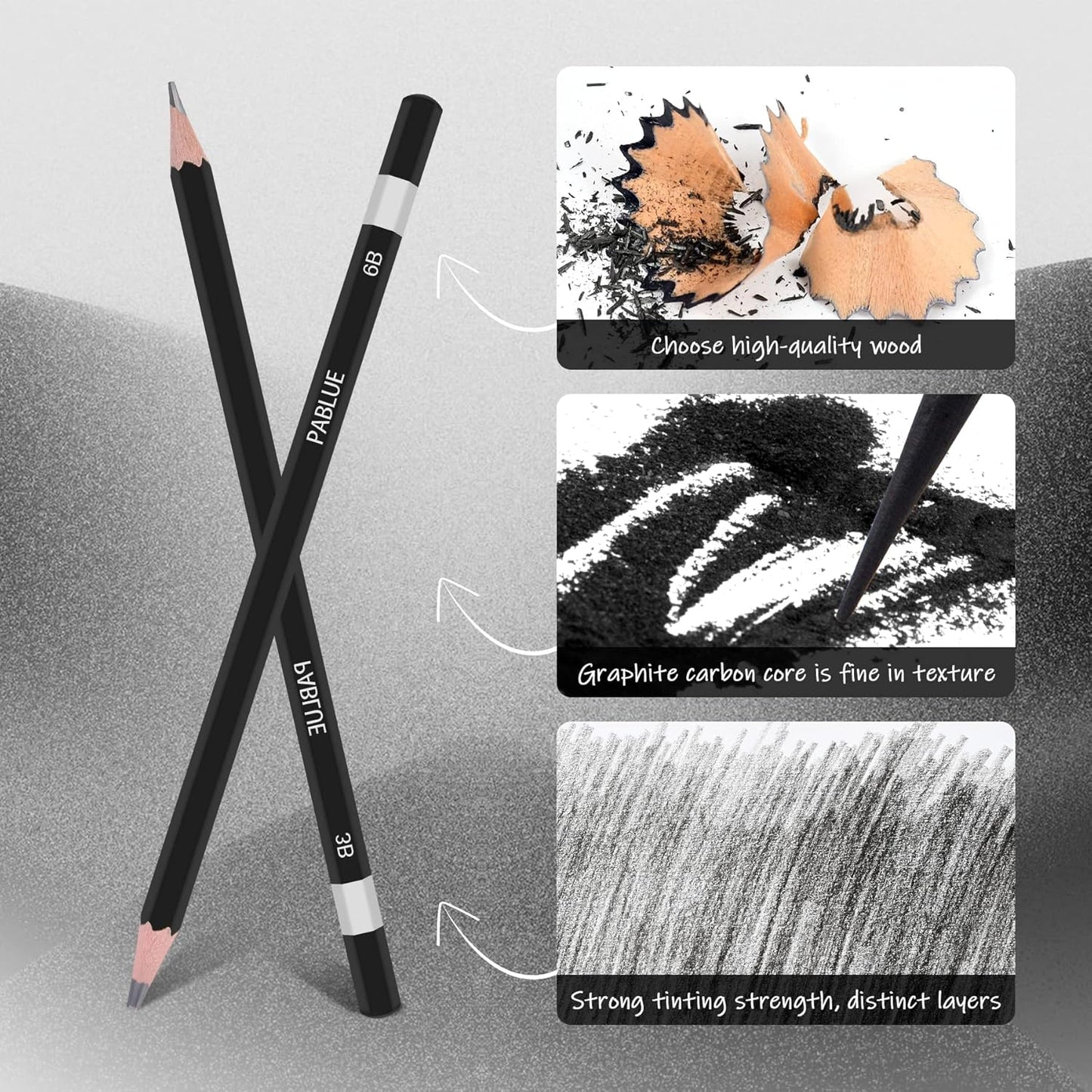 Professional Triangular Drawing Sketching Pencil Set,6H,4H,2H,H,HB,F,B,2B,3B,4B,6B,8B,10B,12B Graphite Shading Pencils for Beginners,ProArtists,Drawing,Drafting,Sketching,Shading(14 Pcs)