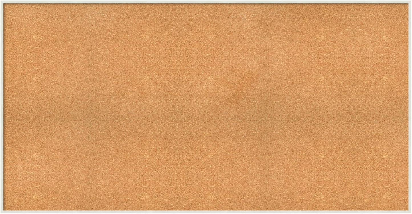 Amanti Art Natural Cork Board for Wall, 31x59 Vision Board with White Frame, Oversize Corkboard Office Decor for Home Organization, Modern Corkboard Pinboard to Display Items for Home Organization in