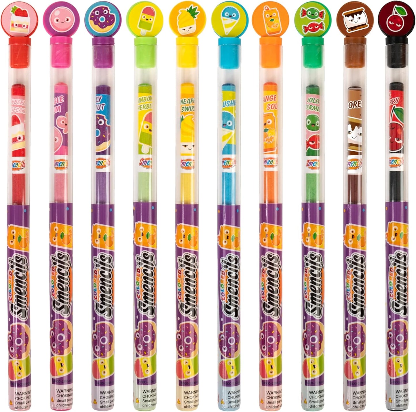 Colored Smencils (2 Pack) - Patented Gourmet Scented Colored Pencils made from Recycled Newspapers, 10 Count, Gifts for Kids, School Supplies, Classroom Rewards