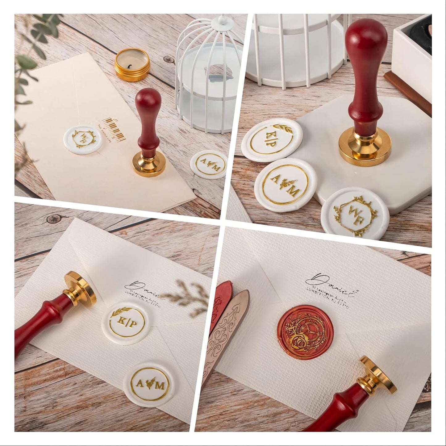 STAMTECH Custom Wax Seal Stamp - Personalized Wax Stamp Kit with Gift Box - Create Your Own Seals - Great for Crafting Envelopes, Gift Wrap, Wedding Party Invitations and Decorations