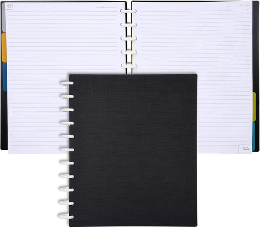 Talia Discbound Notebooks, Planner, Customizable, (Black, Letter (8.5in x 11in))