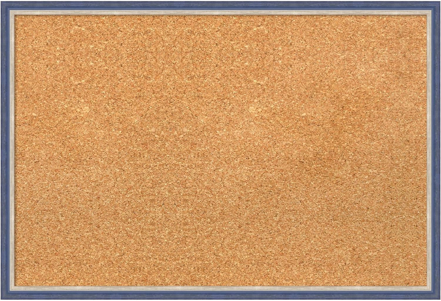 Amanti Art Natural Cork Board for Wall, 17x25 Vision Board with Blue Wood Frame, Medium Corkboard Office Decor for Home Organization, Modern Contemporary Corkboard Pinboard to display items for home