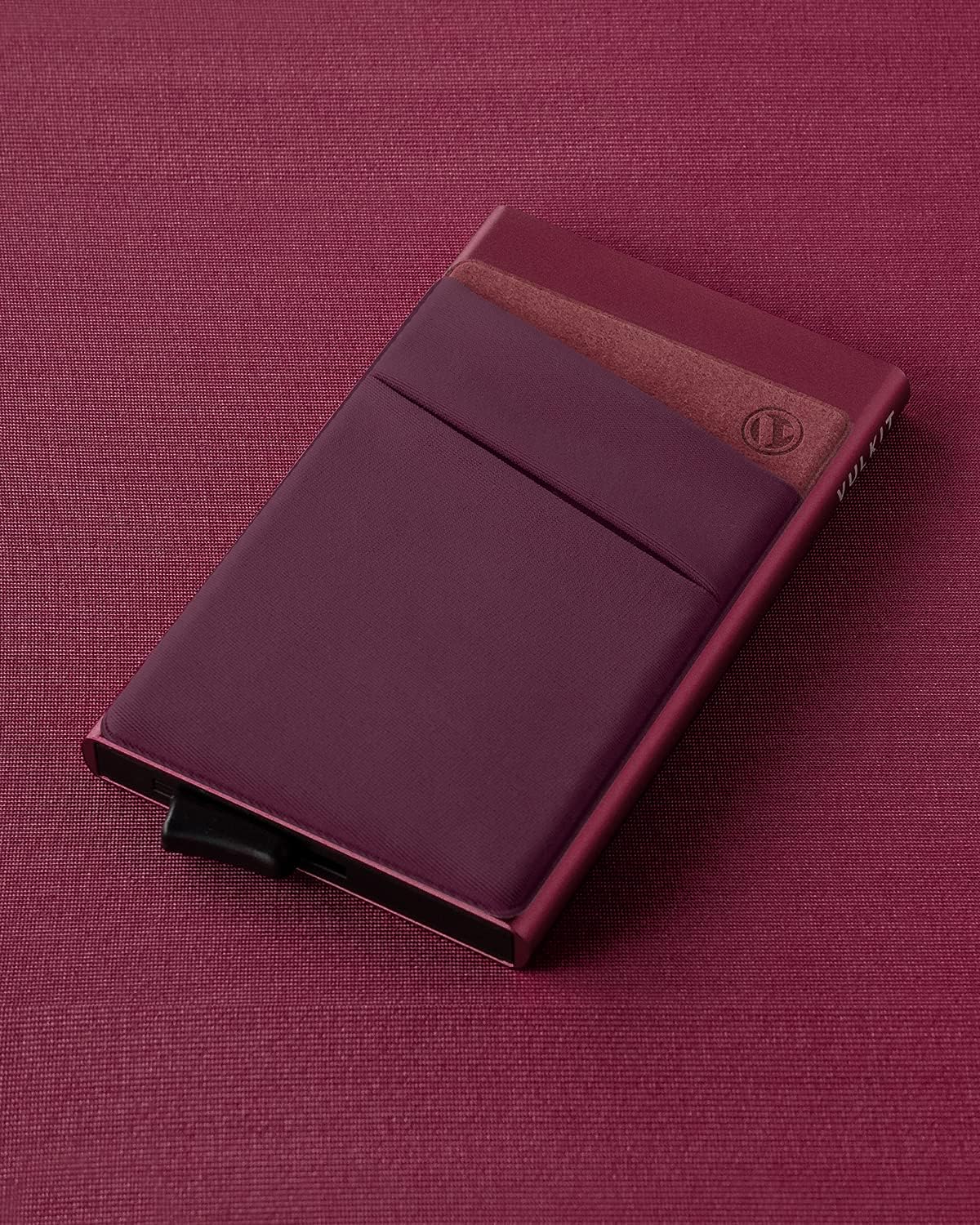 VULKIT Card Holder with Money Pocket Pop Up Wallet RFID Blocking Slim Metal Bank Card Case Holds 5 Cards and Notes