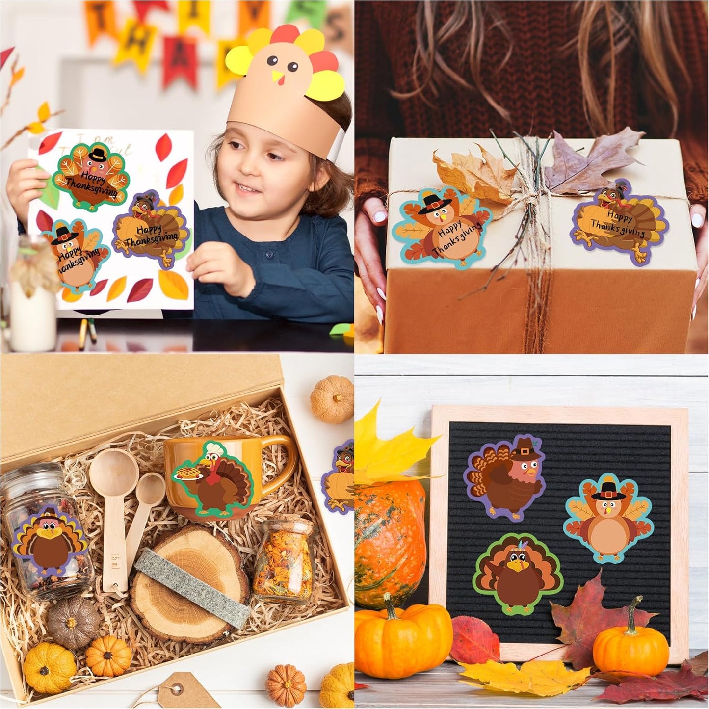 600 Sheets Thanksgiving Turkey Sticky Notes, Self-Adhesive Thanksgiving Notepads Turkey Self Sticky Memo Pads for Fall Harvest Party Favors School Office Supplies
