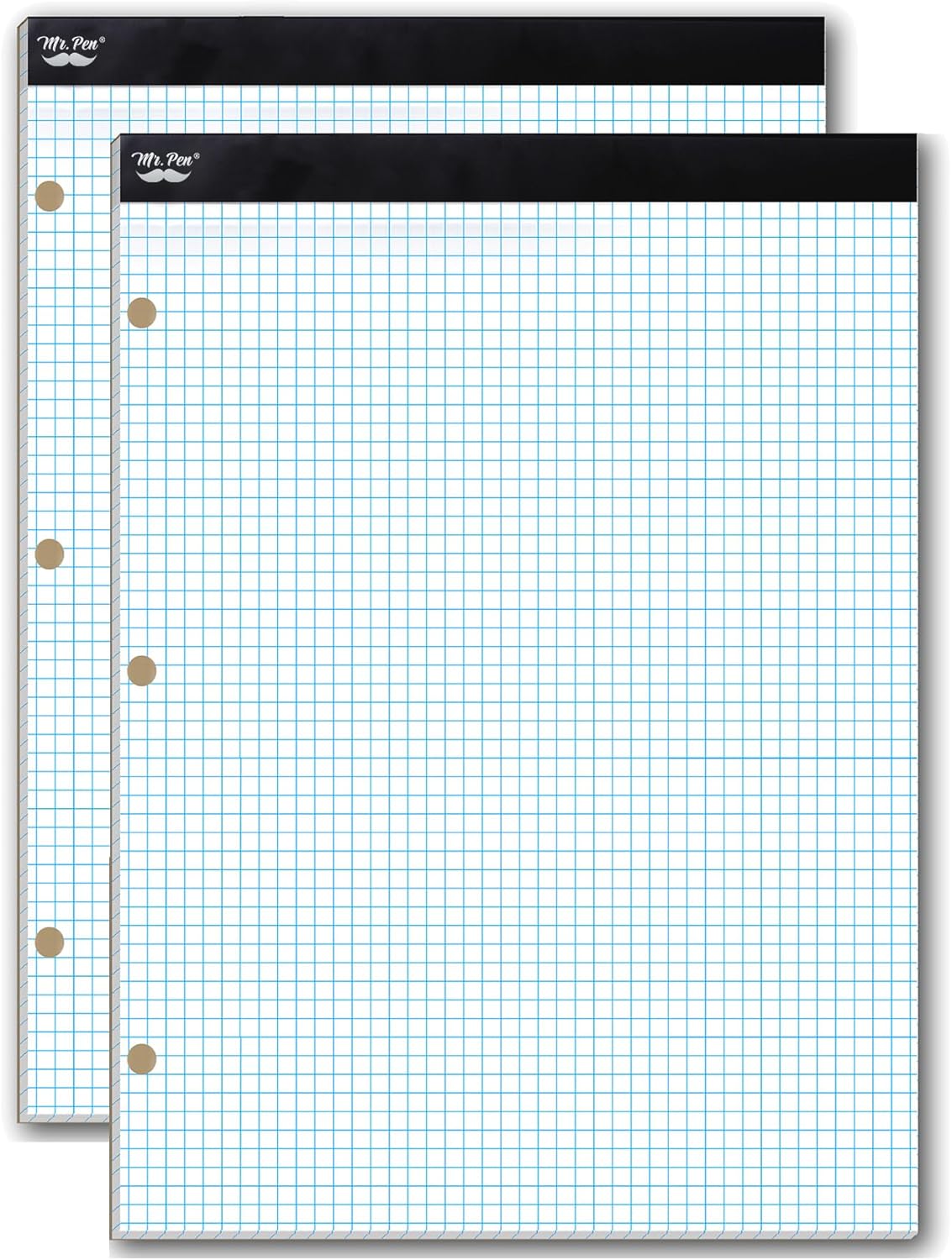 Mr. Pen- Graph Paper, 2 Pack of 55 Sheets, 8.5"x11", 4x4 (4 Squares Per Inch), 3-Hole Punched, Graphing Paper, Grid Paper Pad, Math Graph Paper Pad, Drafting Paper, Computation Pads, Square Paper