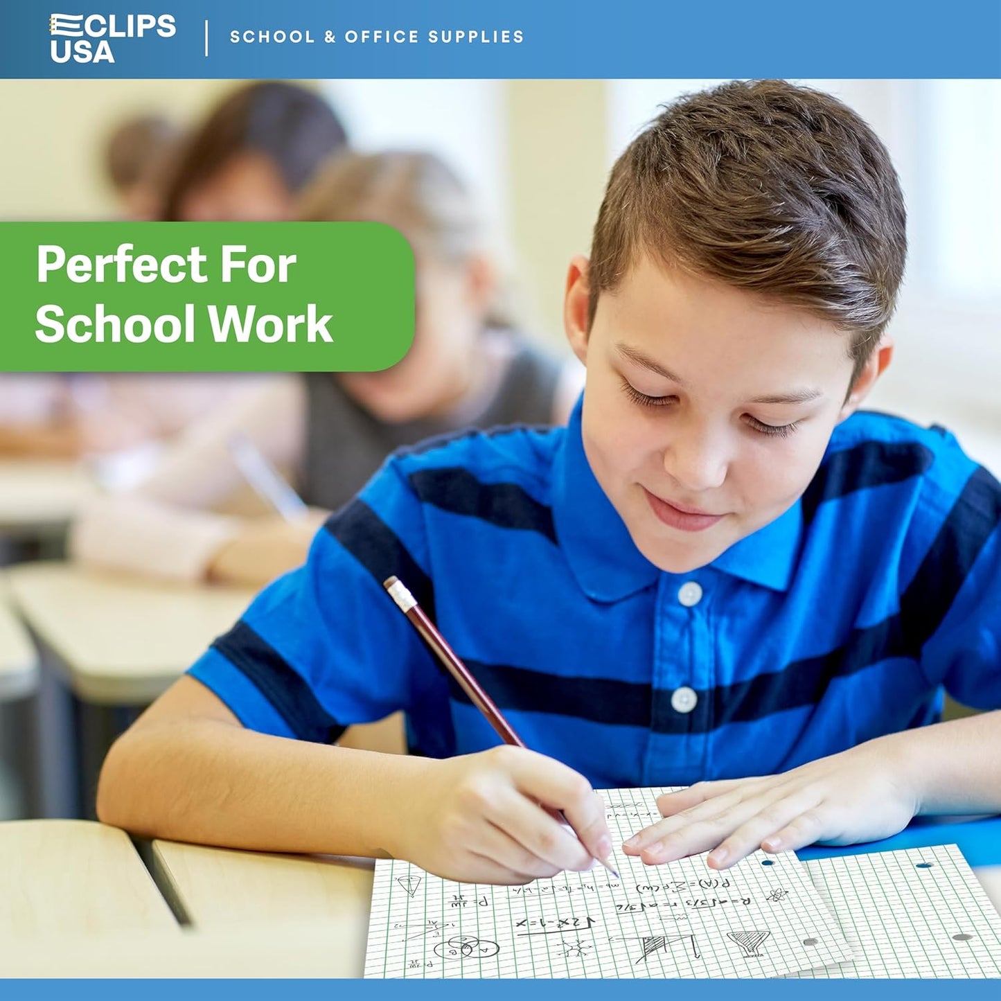 Loose Leaf Graph Paper (24 Pack), 4 x 4 An Inch Quad Ruled Graph Paper, 10.5” x 8” Graphing Paper, 100 Per Sheets Per Pack, 60 gsm (24 Pack)