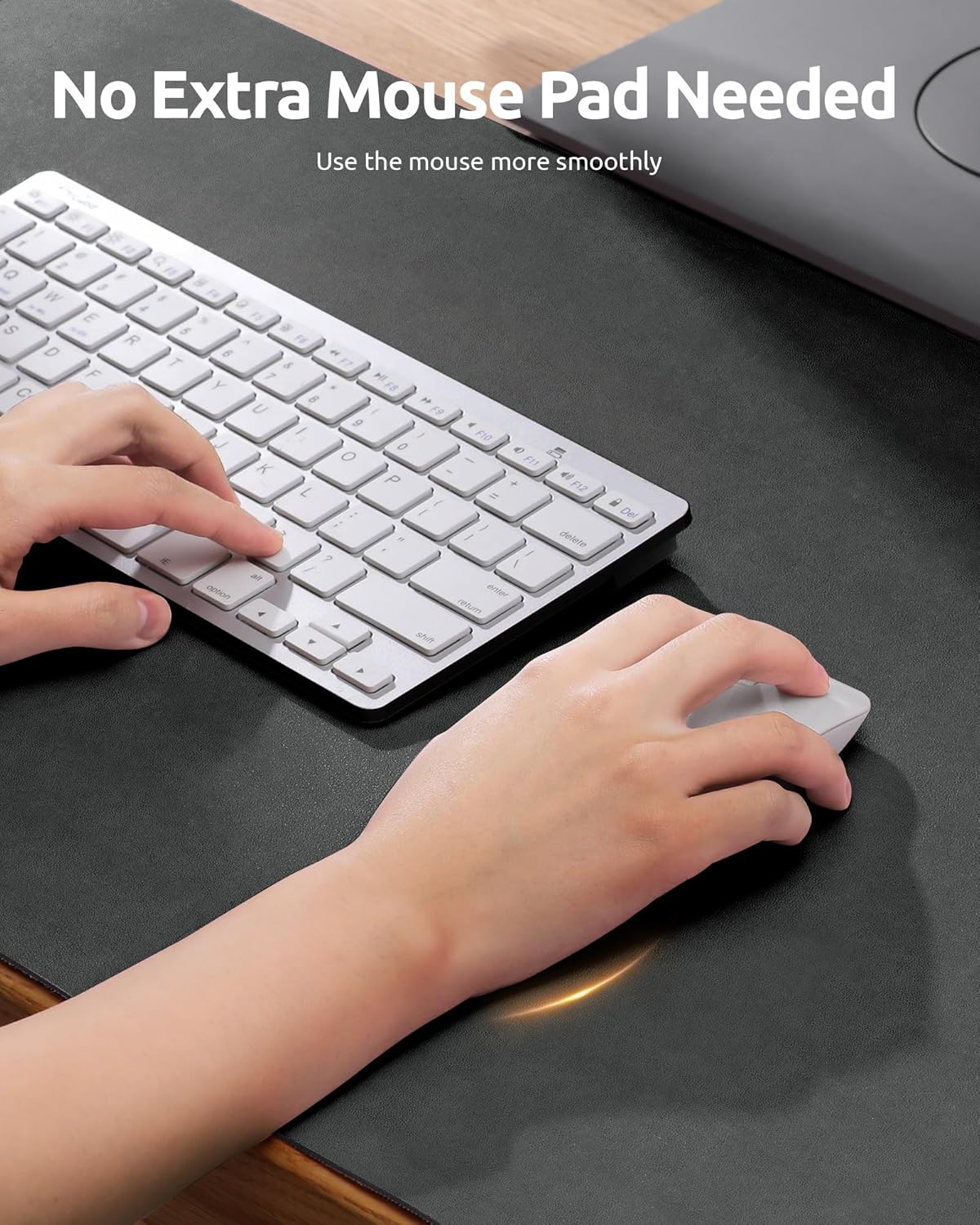 YSAGi Leather Desk Protector, Office Mat, Large Mouse Mat, Non-Slip PU Leather Blotter, Laptop Desk, Waterproof Writing Pad for Office and Home (Dark Grey, 23.6" x 13.8")