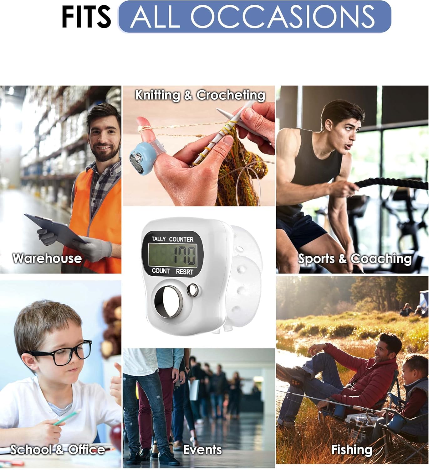 KTRIO Electronic Finger Counter, Mini LCD Digital Display Tally Counter 5-Digit Number Count Clicker, Counters Clickers for Knitting, Crochet, Coaching, Lap, Golf, Toddler & Fidget