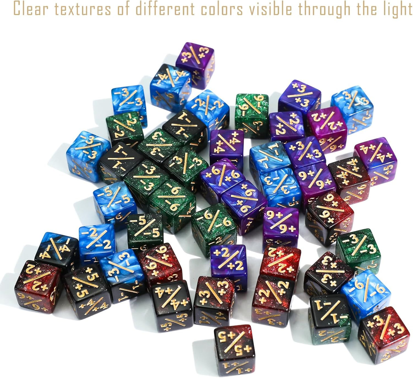 48PCS 12mm Life Counters MTG Dice Set with Box, Small MTG Tokens 6 Sided Plus 1 Mini Dice Set for CCG Creature Stats TCG Magic Card Game Accessories