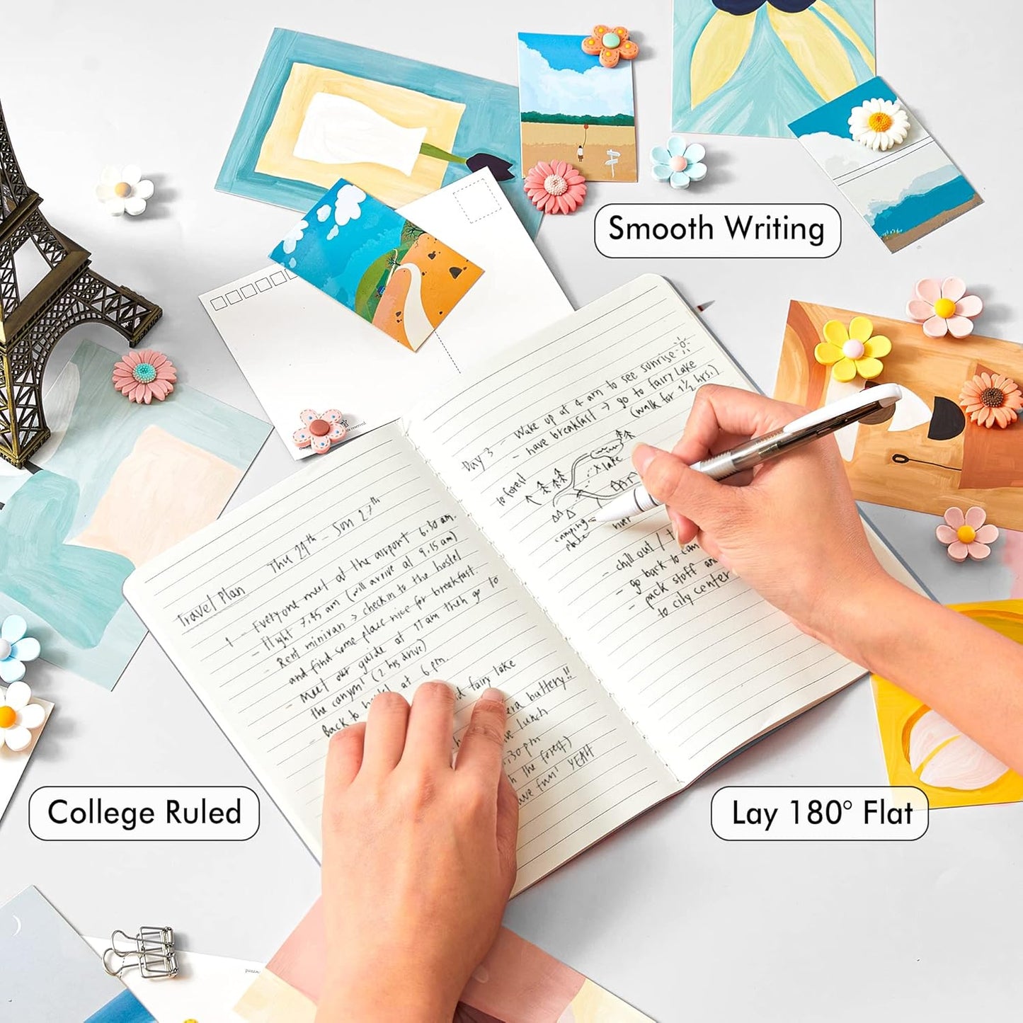 feela 16 Pack Soft Cover Journal Bulk, Lined Notebooks College Ruled for Work for Women Girl Writing, Blank Travel Journal Note Taking Notebook School Business Supplies, 8.2” x 5.5”, A5, Gray