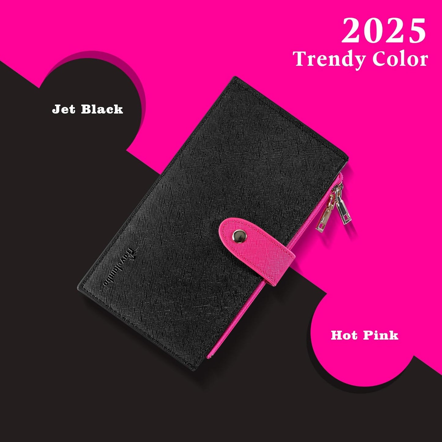 Travelambo RFID Wallet Women Bifold Multi Card Wallet Case with Zipper Pocke Credit Card Holder for Women