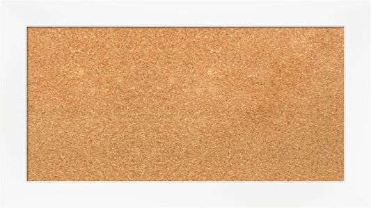 Amanti Art Natural Cork Board for Wall, 15x27 Vision Board with White Frame, Small Corkboard Office Decor for Home Organization, Modern Corkboard Pinboard to Display Items for Home Organization in