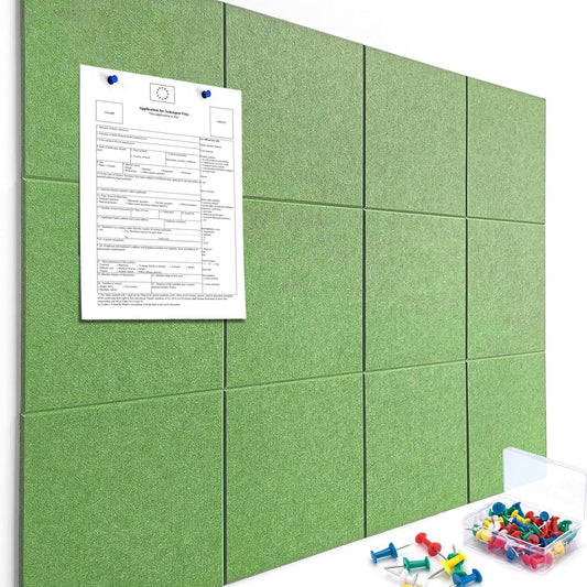 Cork Boards for Walls 48" x 36" Felt Board Alternative, 12 Pack Felt Wall Tiles Bulletin Board, Large Cork Board for Office Pin Board Tack Board Cork Boards