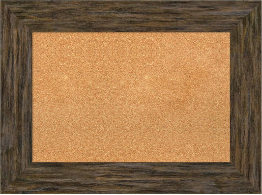 Amanti Art Natural Cork Board for Wall, 23x31 Vision Board with Brown Wood Frame, Medium Corkboard Office Decor for Home Organization, Country Rustic Corkboard Pinboard to Display Items for Home