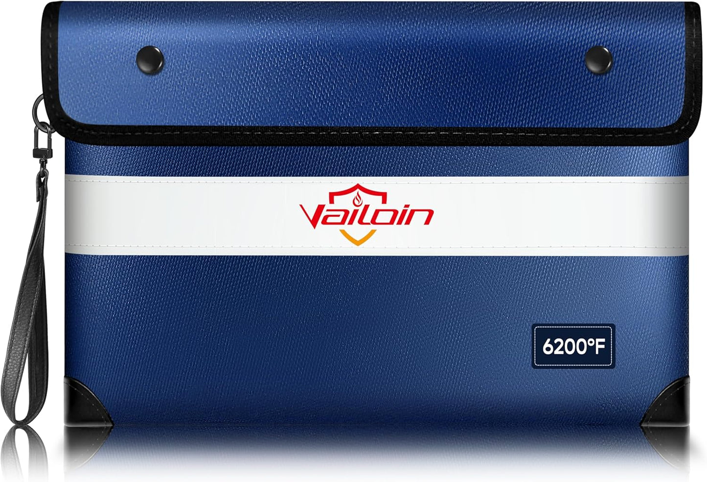 6200℉ Insulated Fireproof Money Bag for Cash,Water Fire Proof Document Pouch with Water-proof Zipper,Heat Resistant File Envelope for Insurance Policies, Bank Statements, and Jewelry (11"x7.7",Blue)