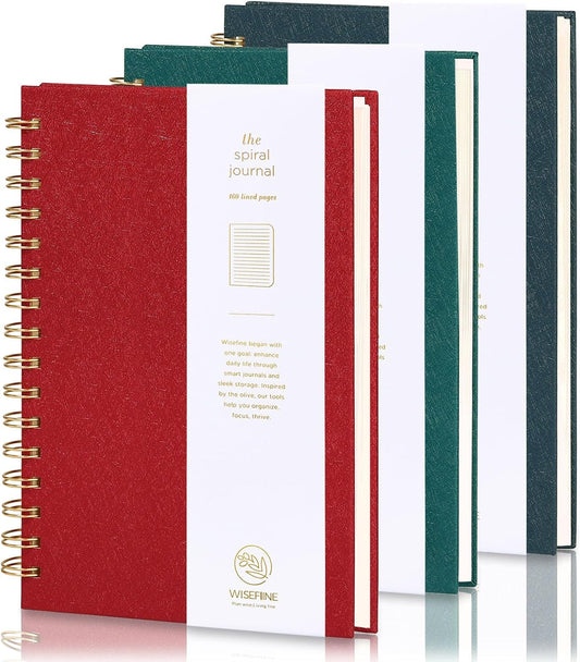 Spiral Journal Notebook with 160 Lined Pages – Hardcover Writing Journal with Gold Twin-Wire Binding, A5 College Ruled Notebooks for Work, School, Travel, Diary, Gift for Women & Men