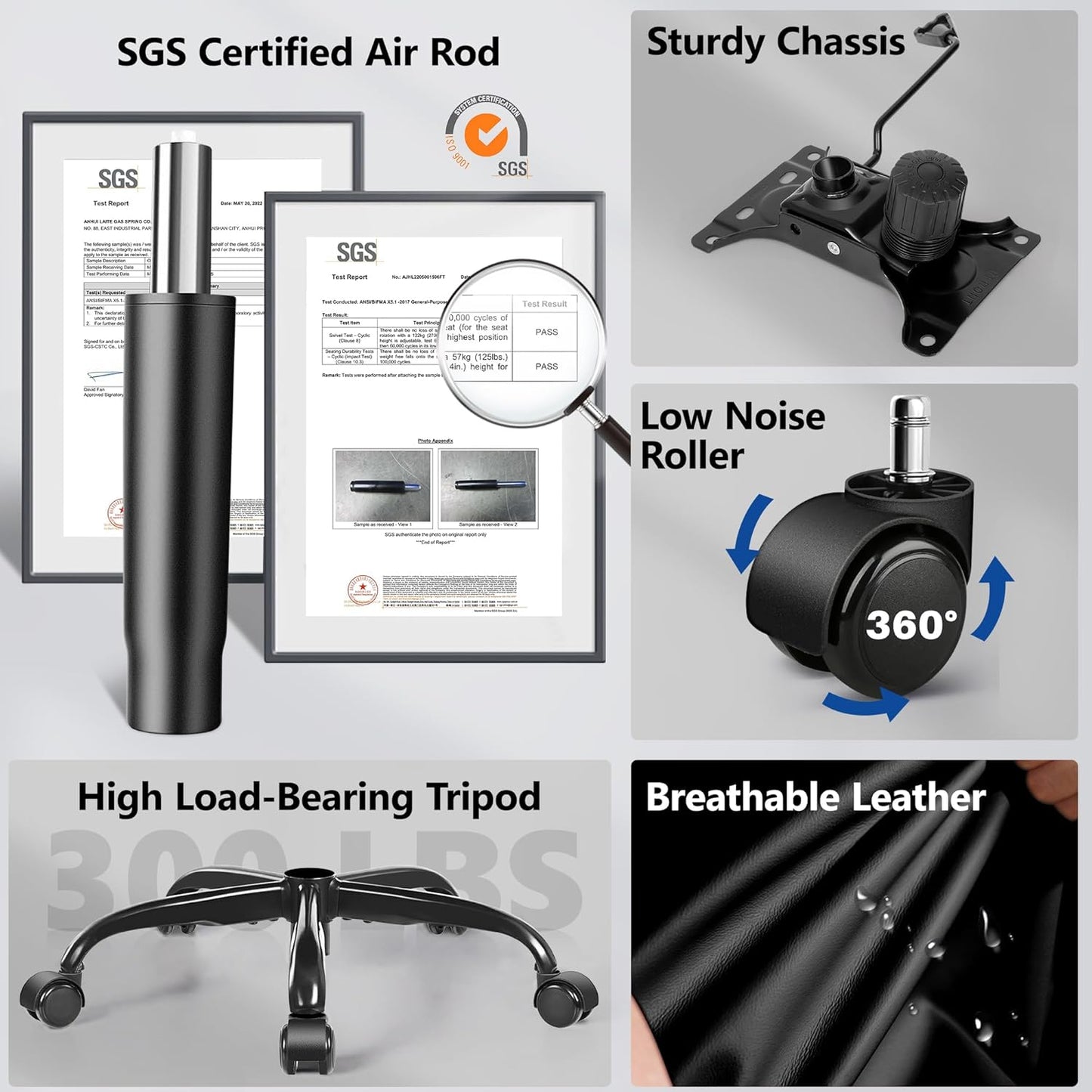 PU Leather Executive Office Chair, Ergonomic High-Back Computer & Gaming Chair with Adjustable Height, Rolling Swivel & Flip-Up Armrests, Comfy Padded Seat for Home Office-Black