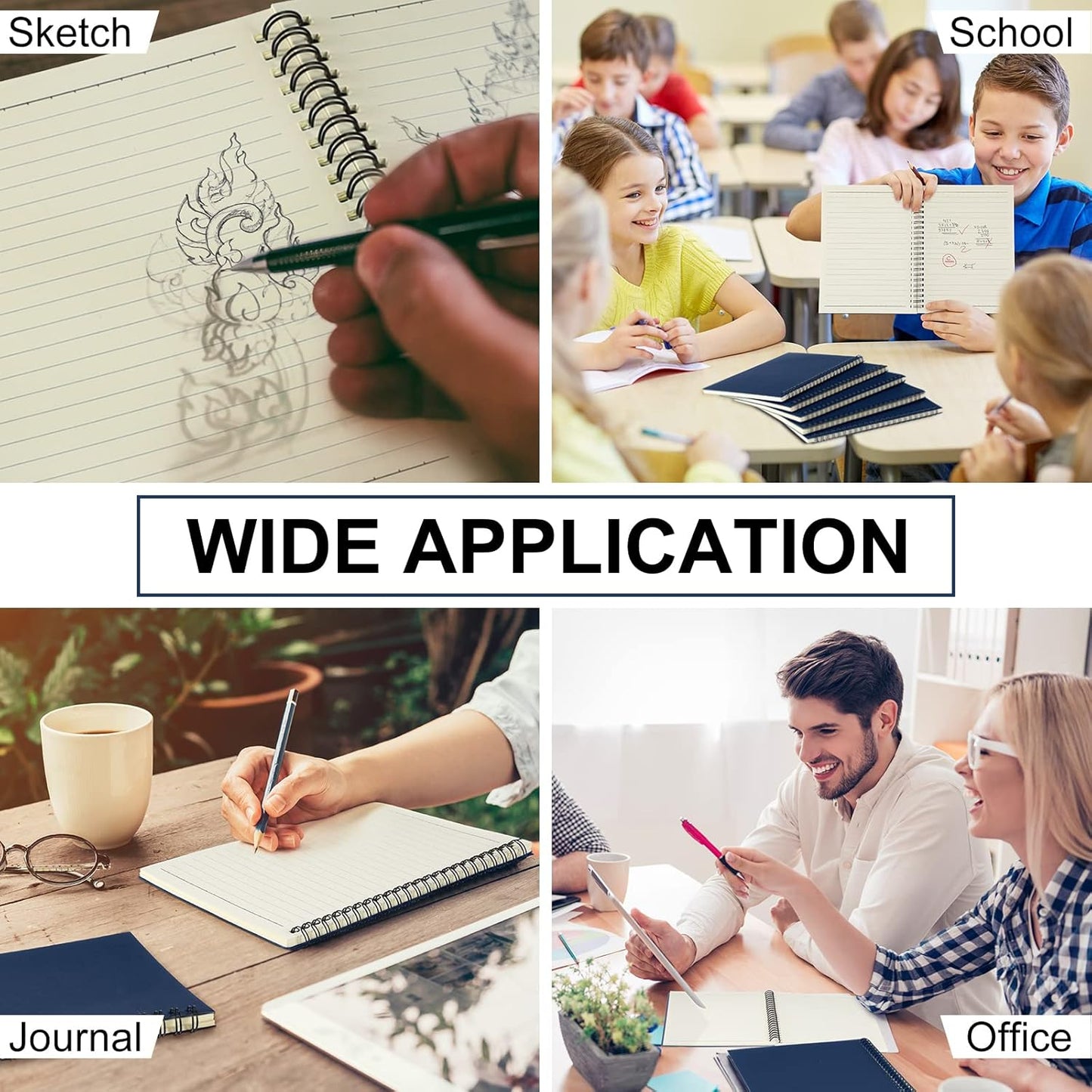 Yahenda Spiral Notebook Bulk A5 Journal Lined 8.3'' x 5.5'' Writing Composition Paper Small Notepad Subject Notebook for Students Office Business Back to School Supplies(Deep Blue,72 Pcs)