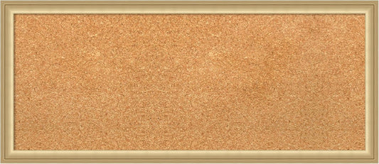 Amanti Art Natural Cork Board for Wall, 14x32 Vision Board with Gold Frame, Medium Corkboard Office Decor for Home Organization, Casual Corkboard Pinboard to display items for home organization