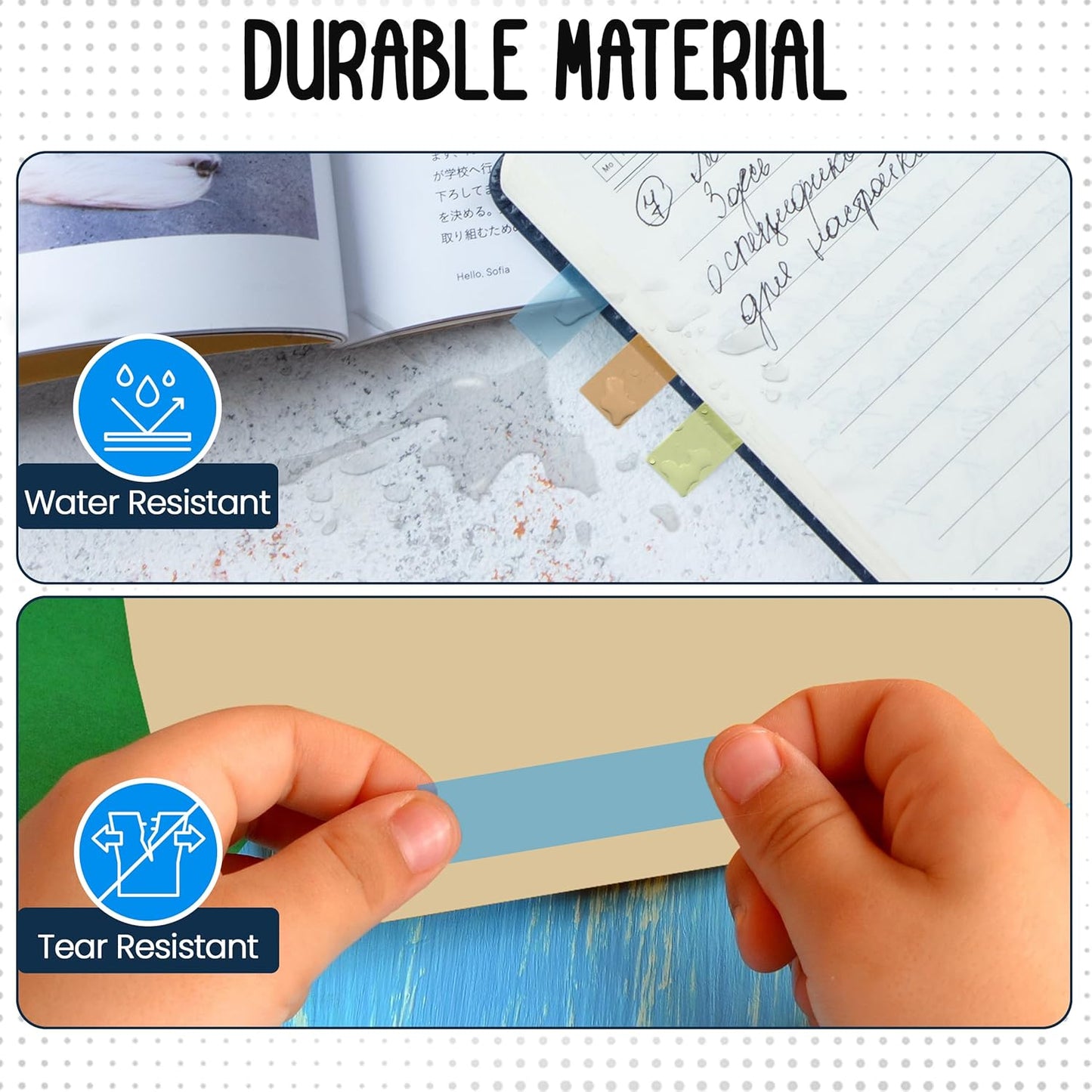 Essex Wares - 300 Pieces - Transparent Sticky Notes Tabs with Case - 5 Bright Colors - 3 Cases - 1.8" x 0.4" - 60 Pieces Each Color - Pop Up Index Tabs - Book Flags for Annotating - Book Sticky Tabs