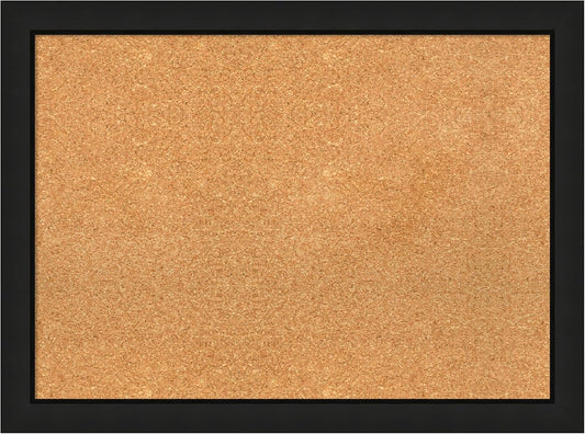 Amanti Art Natural Cork Board for Wall, 23x31 Vision Board with Black Wood Frame, Medium Corkboard Office Decor for Home Organization, Casual Corkboard Pinboard to display items for home organization