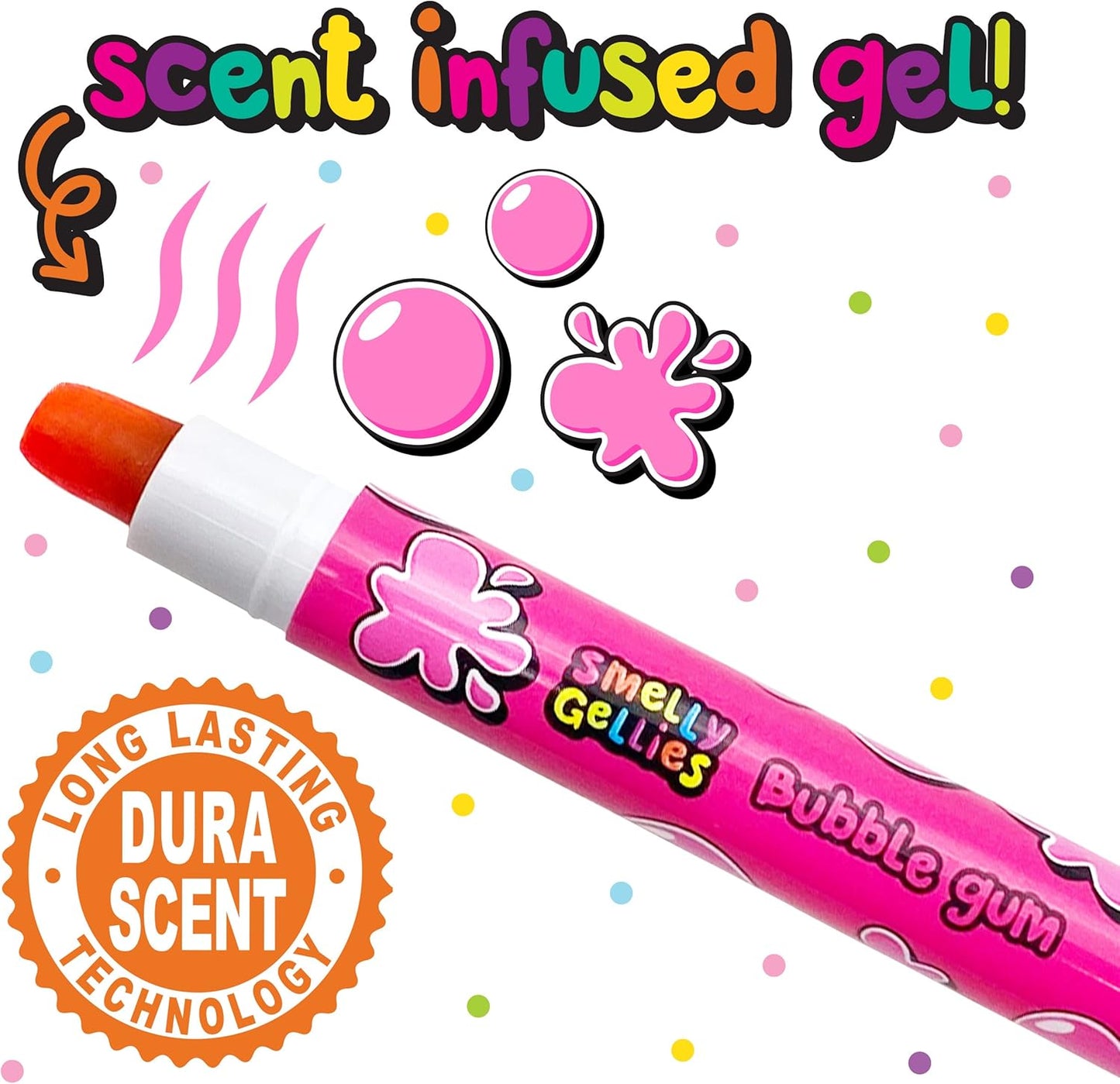 Smelly Gellies - Patented Gourmet Scented Glidewrite Gel Coloring Sticks, Crayons, Highlighters - 5 Count - Gifts for Kids